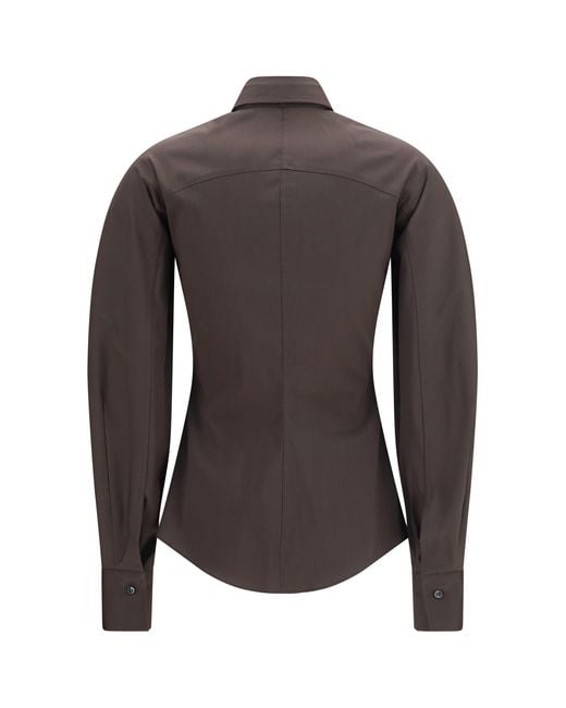 Brunello Cucinelli Gray Cotton Blend Shirt With Tie