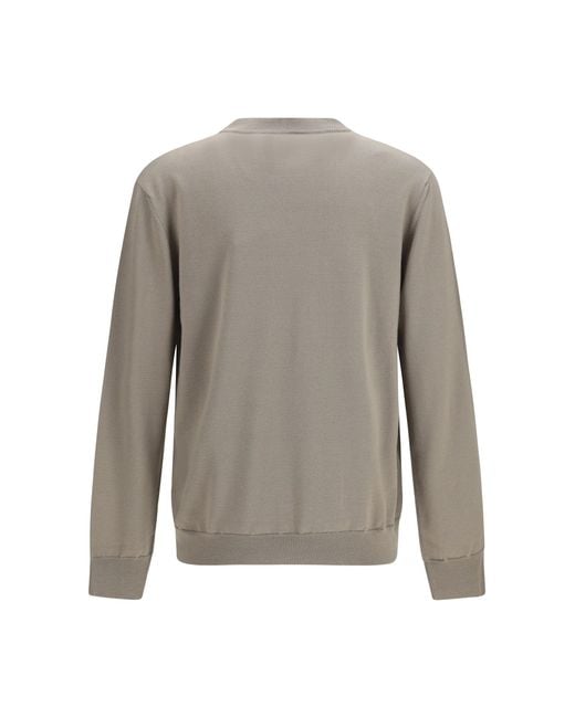 Balmain Gray Crewneck Wool Sweater for men