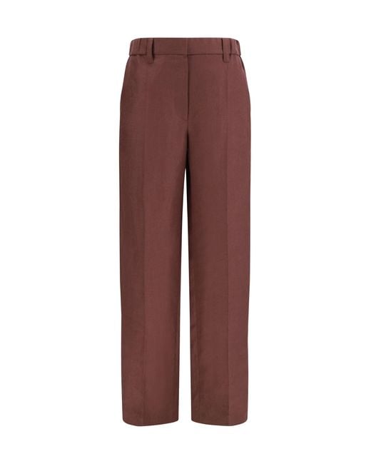 Brunello Cucinelli Purple Wide-Leg Pants