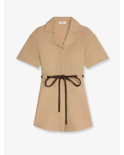 Céline Natural Cotton And Silk Dress