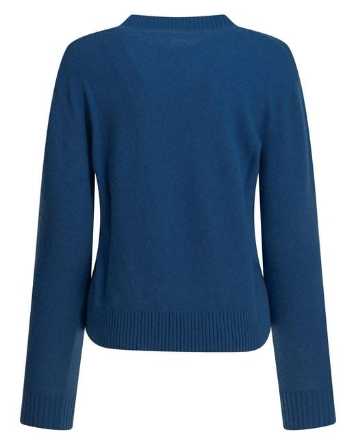 Semler Blue Cashmere Crew-Neck Sweater