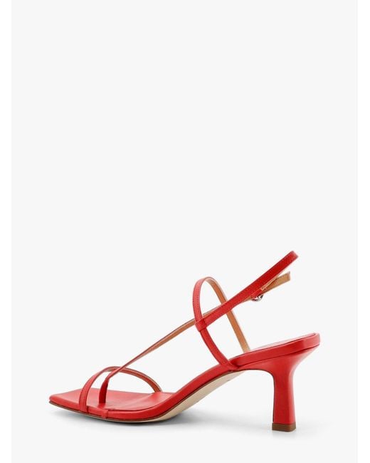 Aeyde Red Elise Leather Thong Sandals