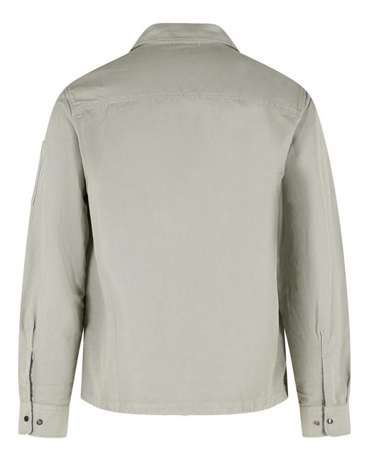 C P Company Gray Taupa Linen Blend Jacket for men
