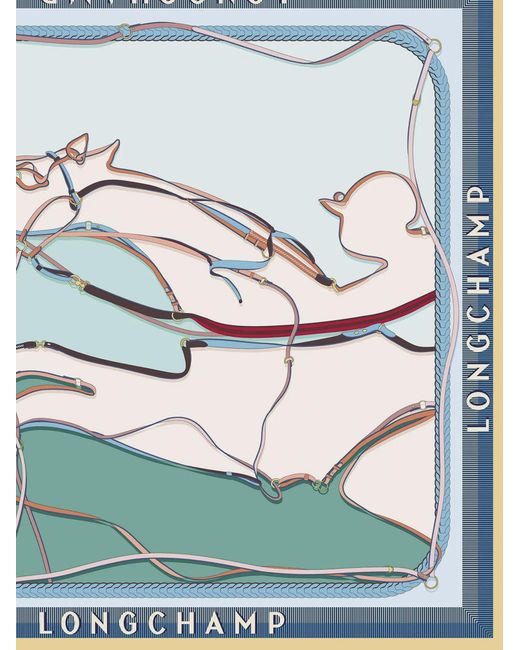 Longchamp Blue Silk Foulard