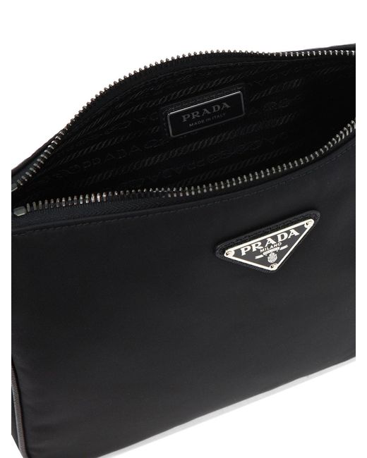 Prada Black Re-Nylon And Saffiano Crossbody Bag for men