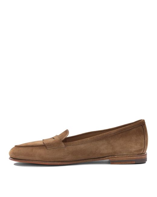 Santoni Brown "Carla" Suede Loafers