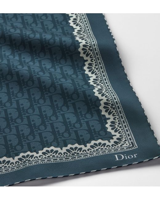 Dior Blue Médaillon 70" Silk Foulard