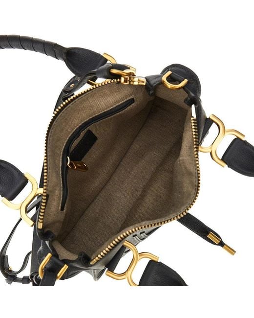 Chloé Black Grained Leather Small 'Marcie' Bag