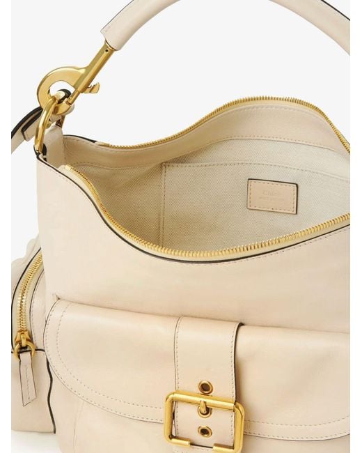 Chloé Natural Shoulder Bag Double Carry Leather