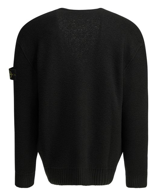 Stone Island Black Pure Rws Wool Cardigan for men