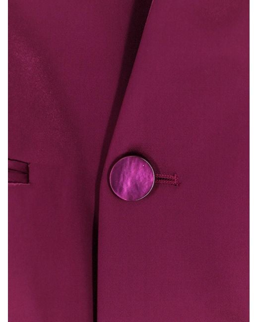 Alberta Ferretti Purple Satin Blazer