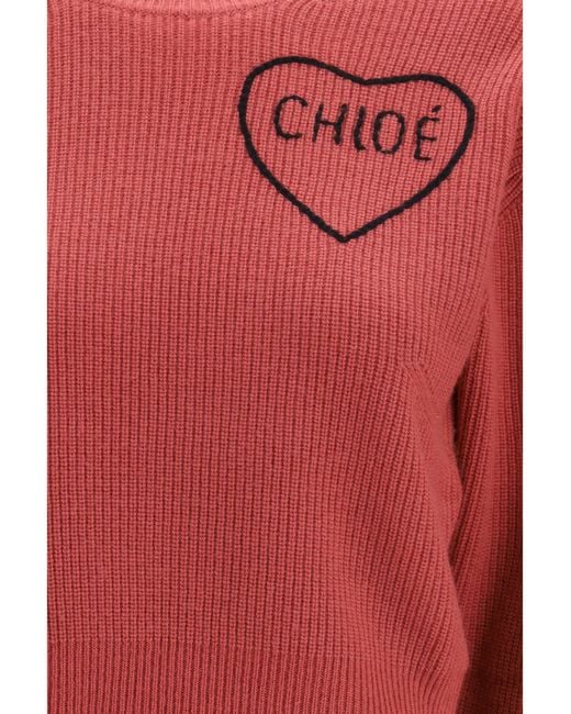 Chloé Red Chloã Cropped Pullover