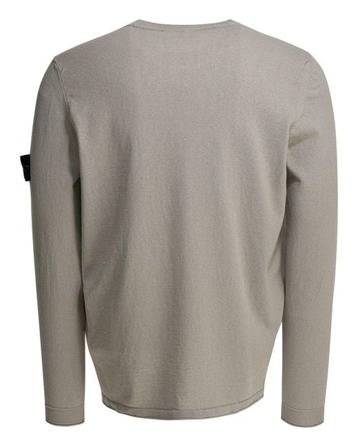 Stone Island Gray Crew-Neck Sweater for men