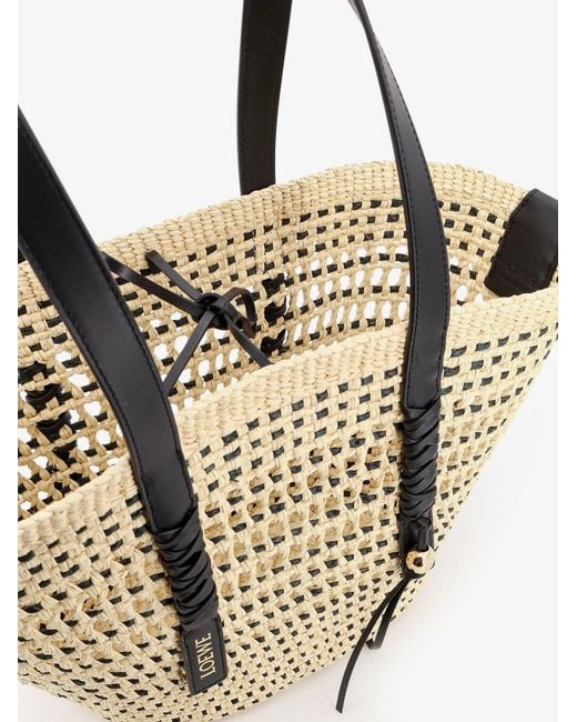 Loewe Metallic Paula's Ibiza Braid Raffia Leather Shoulder Bag