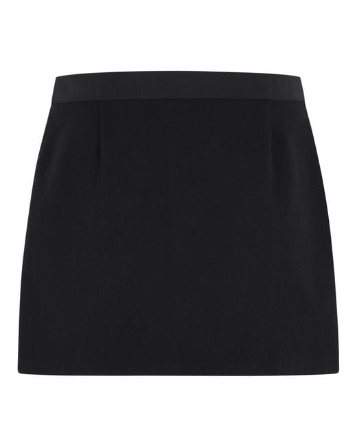 Courreges Black Wool Blend Miniskirt