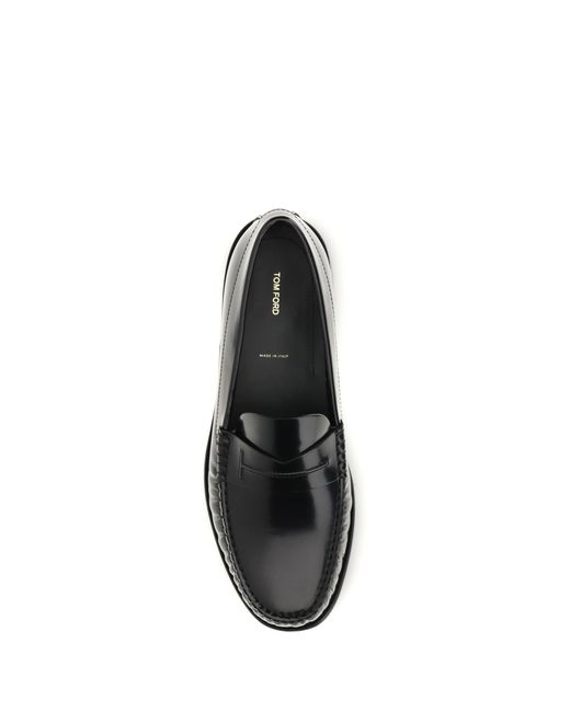 Tom Ford White Polished Leather Loafers for men