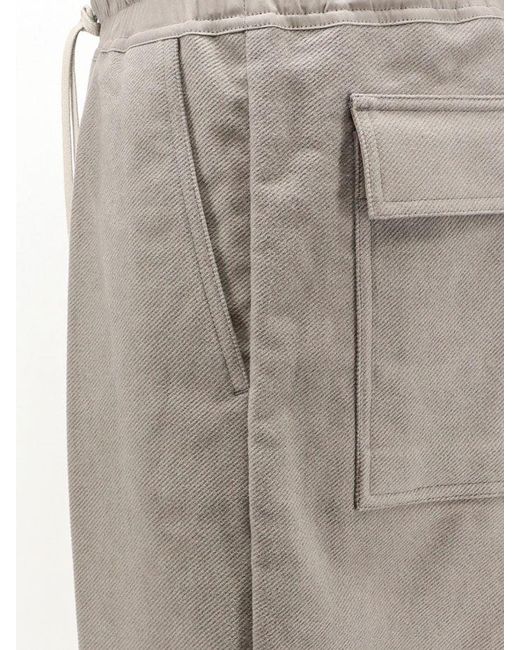 Rick Owens Gray Dietrich Cotton Trousers for men