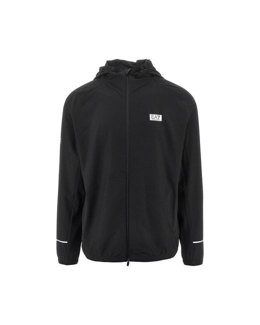 EA7 Black Dynamic Athlete Ventus7 Full-Zip Hoodie for men