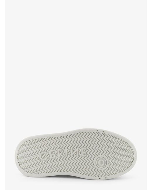Céline White Block Sneakers With Side Triomphe Logo