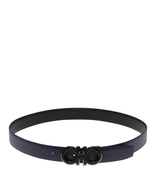 Ferragamo Black Reversible And Adjustable Gancini Belt for men