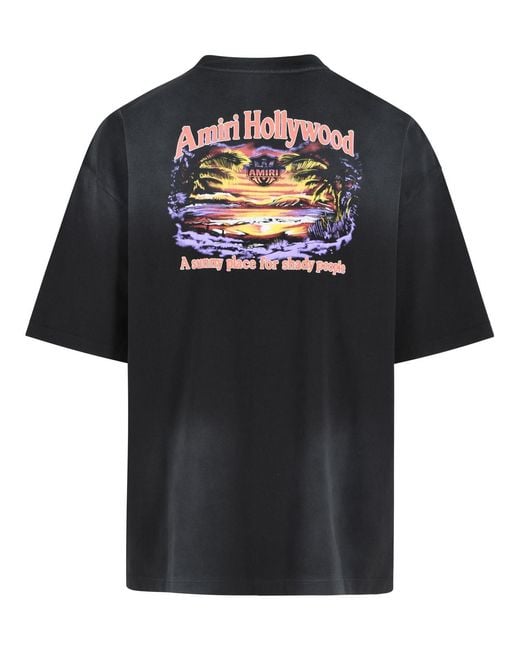 Amiri Black 'Sunny Place' Cotton T-Shirt for men