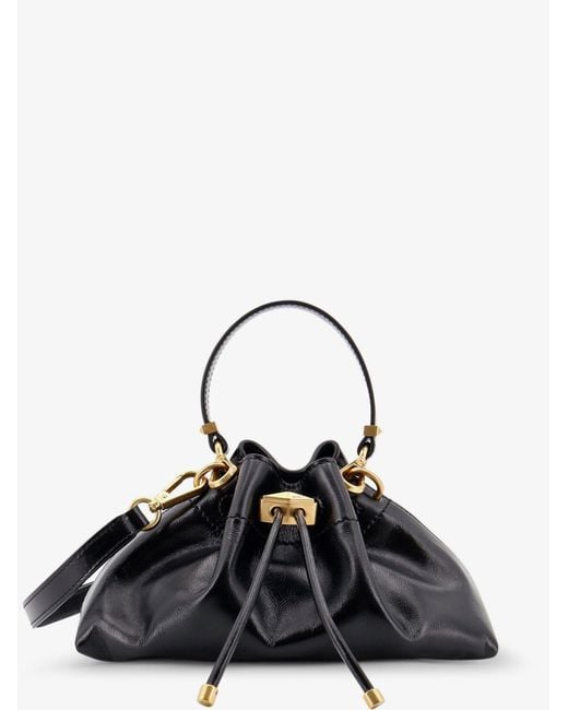 Jimmy Choo Black Cinch Small Leather Shoulder Bag