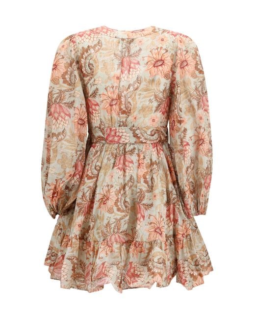 Zimmermann Pink Daylight Wrap Mini Dress