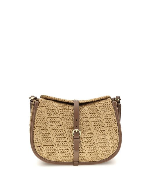 Etro White Raffia Crochet Pony Shoulder Bag
