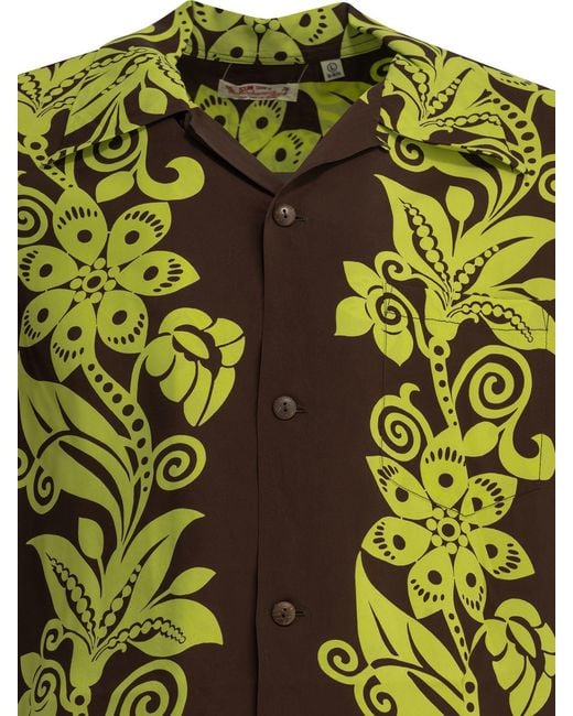 Sun Surf Green "Pictograph Flower" Casual Shirt for men