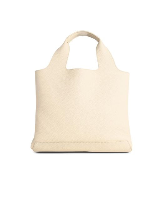 Hogan Natural Ivory Leather Shopping Bag
