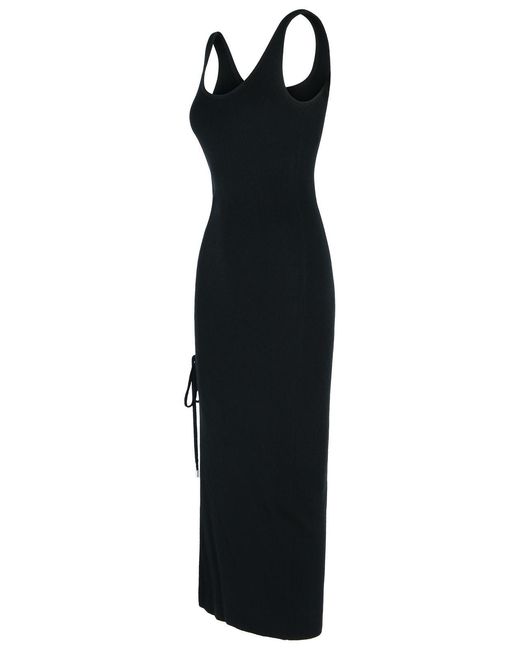 MICHAEL Michael Kors Black Ruched Wool Blend Dress