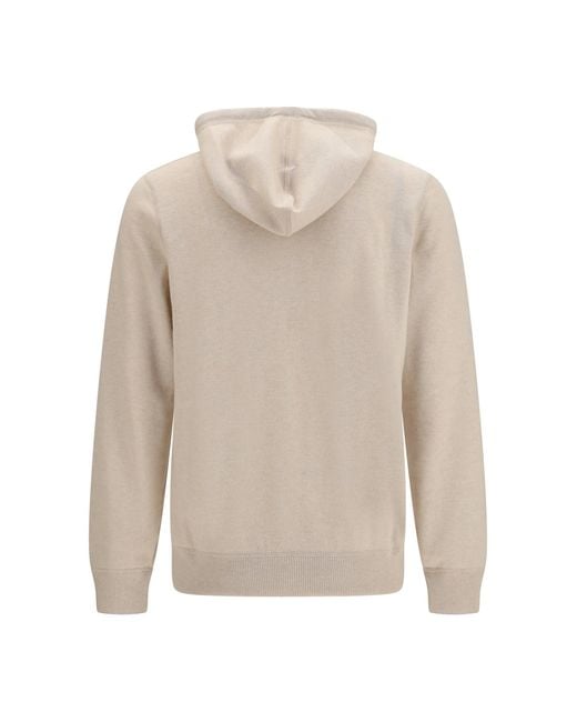 Brunello Cucinelli White Cashmere Zip Up Hoodie for men