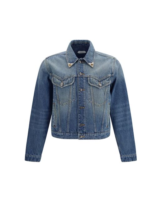 Versace Blue Stonewashed Denim Jacket for men
