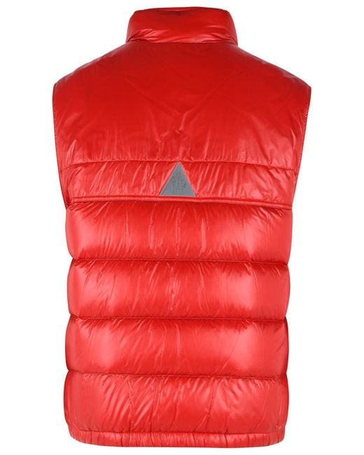 Moncler Red 'Uychi' Foldable Polyamide Padded Vest for men