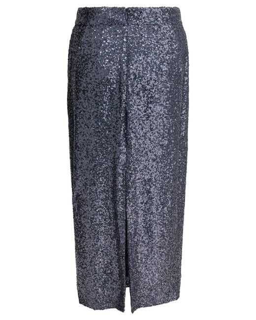 Semler Blue Sequined Midi Skirt Skirts Grey