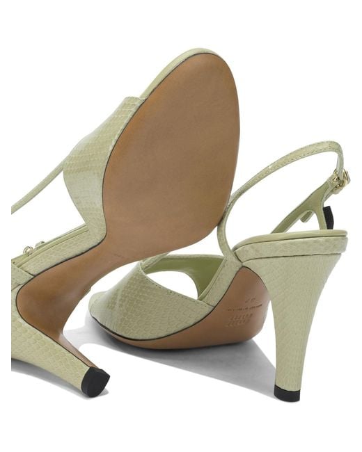Miu Miu Metallic "Ayers" Slingback Sandals