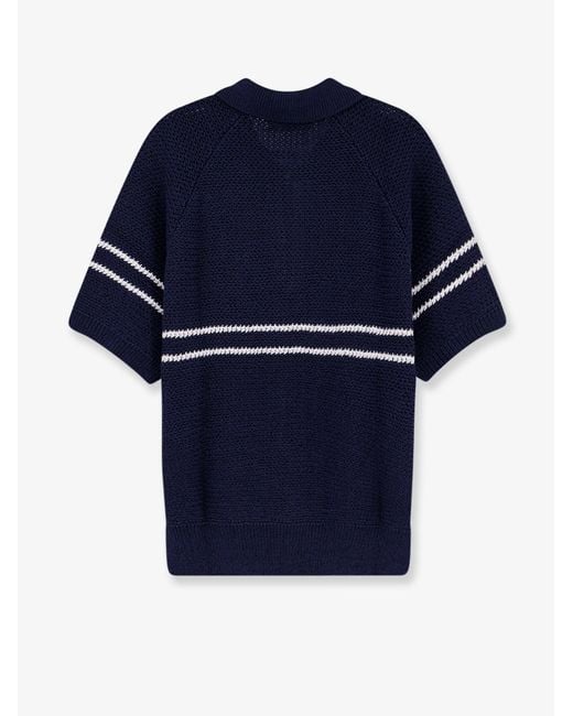 DUNST Blue Sweater Half-Zip Cotton Blend for men