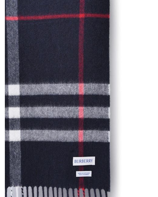 Burberry Blue Cashmere Scarf for men