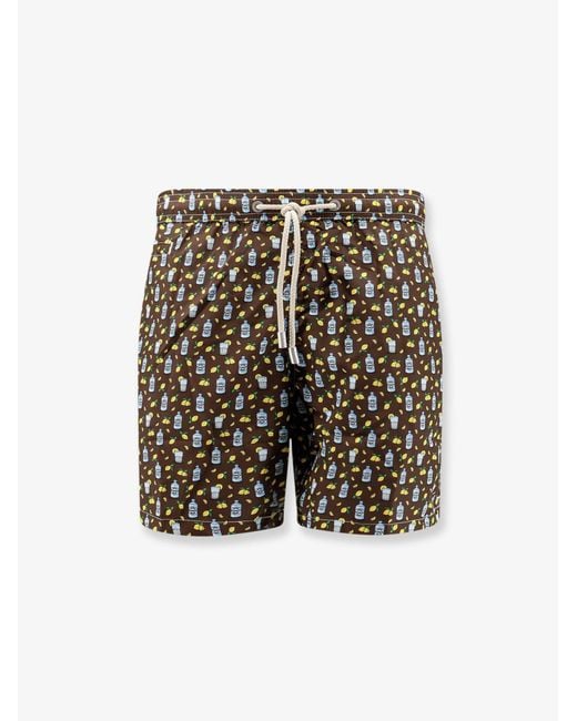 Mc2 Saint Barth White Swim Shorts Micro Pattern for men