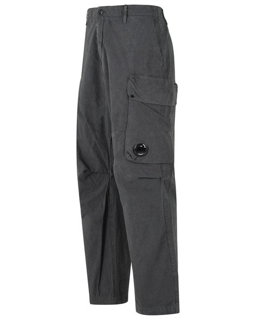 C P Company Gray Cotton Cargo Pants for men