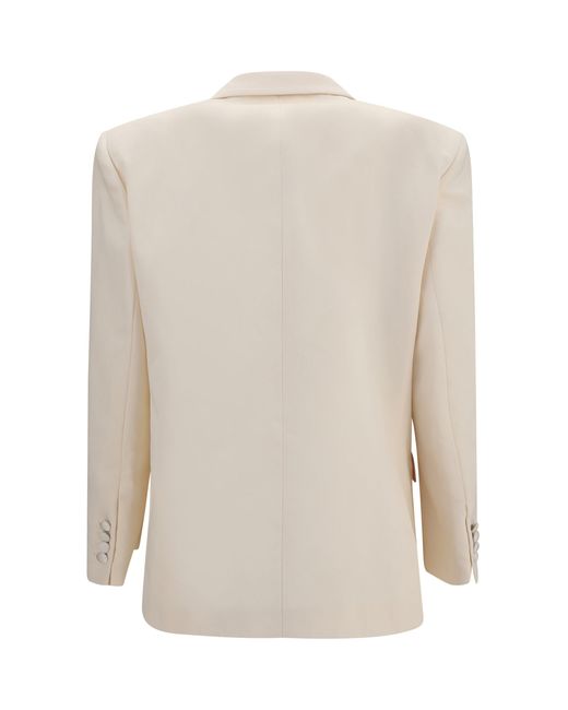 Magda Butrym White Floral Cotton And Silk Blazer