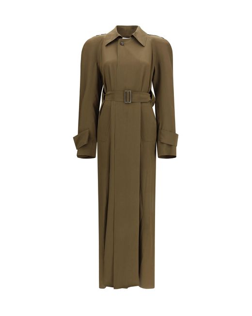 Petar Petrov Green Trench Coat Silk