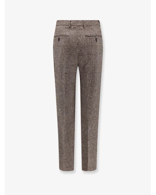 Golden Goose Deluxe Brand Gray Wool-Blend Multicolor Pants With Pockets for men