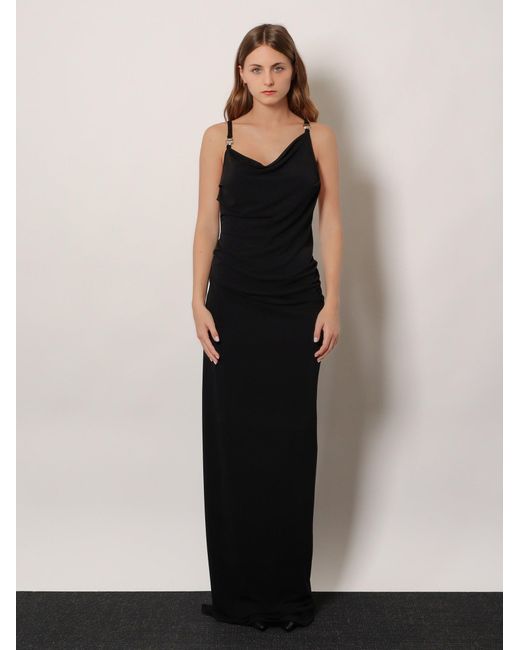 Coperni Black Stretch Fabric Long Dress