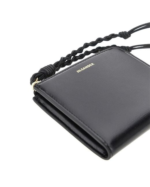 Jil Sander Blue Tangle Leather Zippered Cardholder