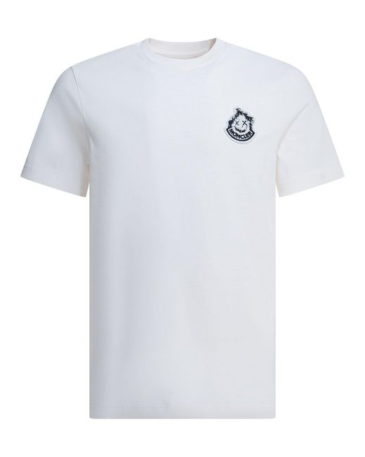 Moncler White Crewneck T-Shirt for men