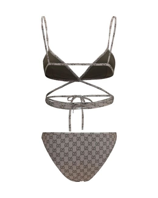 Gucci White Stretch Jersey Bikini