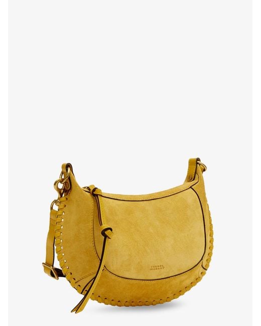 Isabel Marant Metallic Oskan Moon Suede Crossbody Bag