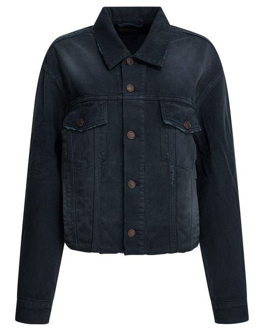 Balenciaga Blue Denim Jacket With Old Effect