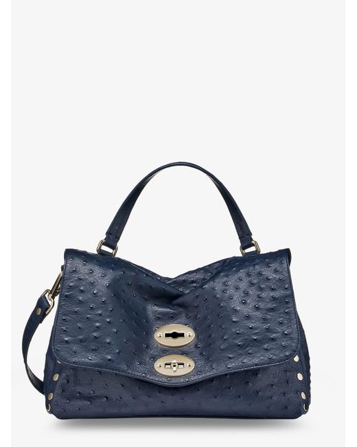 Zanellato Blue Postina Cactus Leather Crossbody